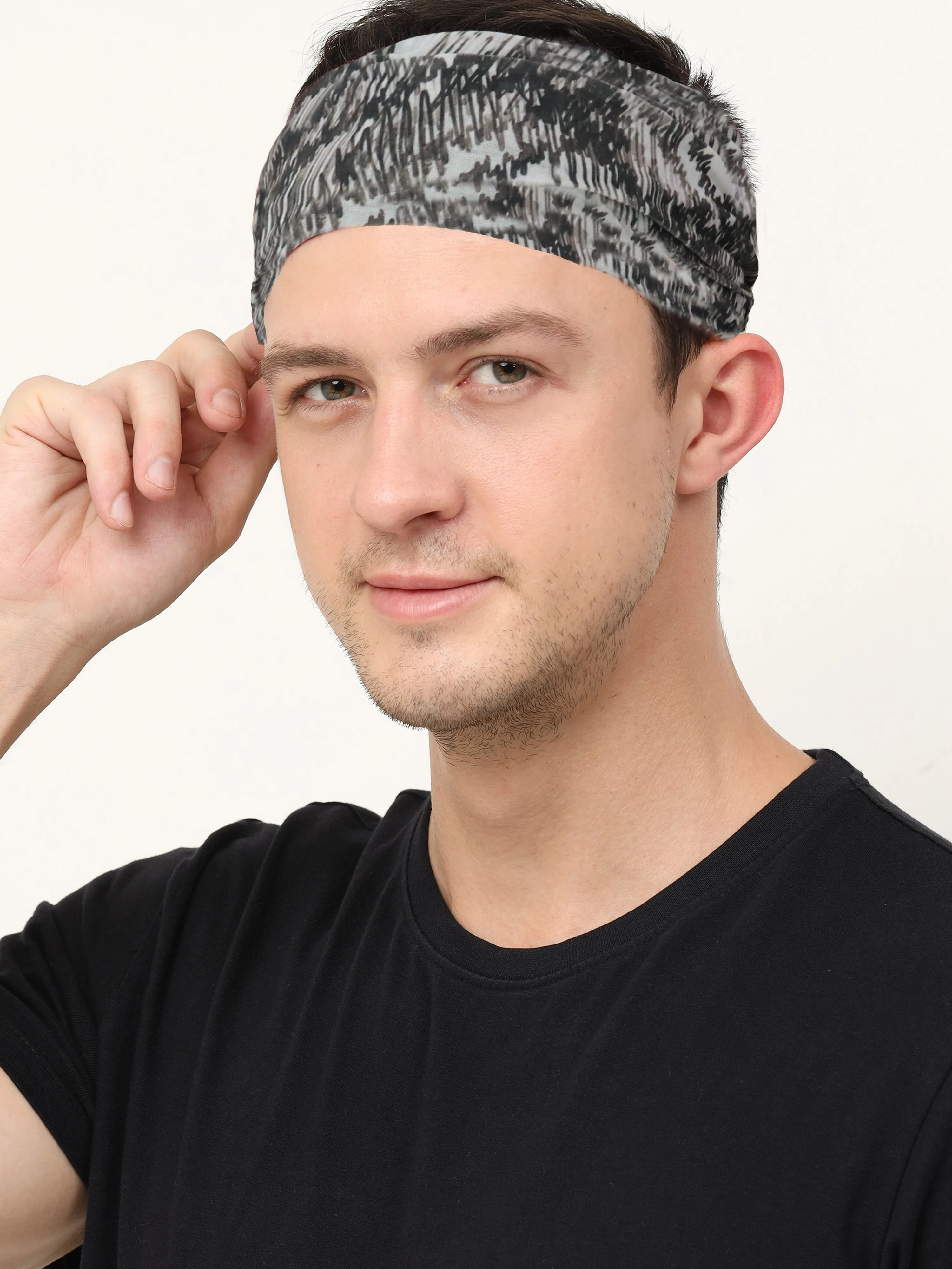 UrGear Men Women Unisex Adults and Kids Black Printed Bamboo Anti Microbial Multipurpose FREE SIZE Bandana