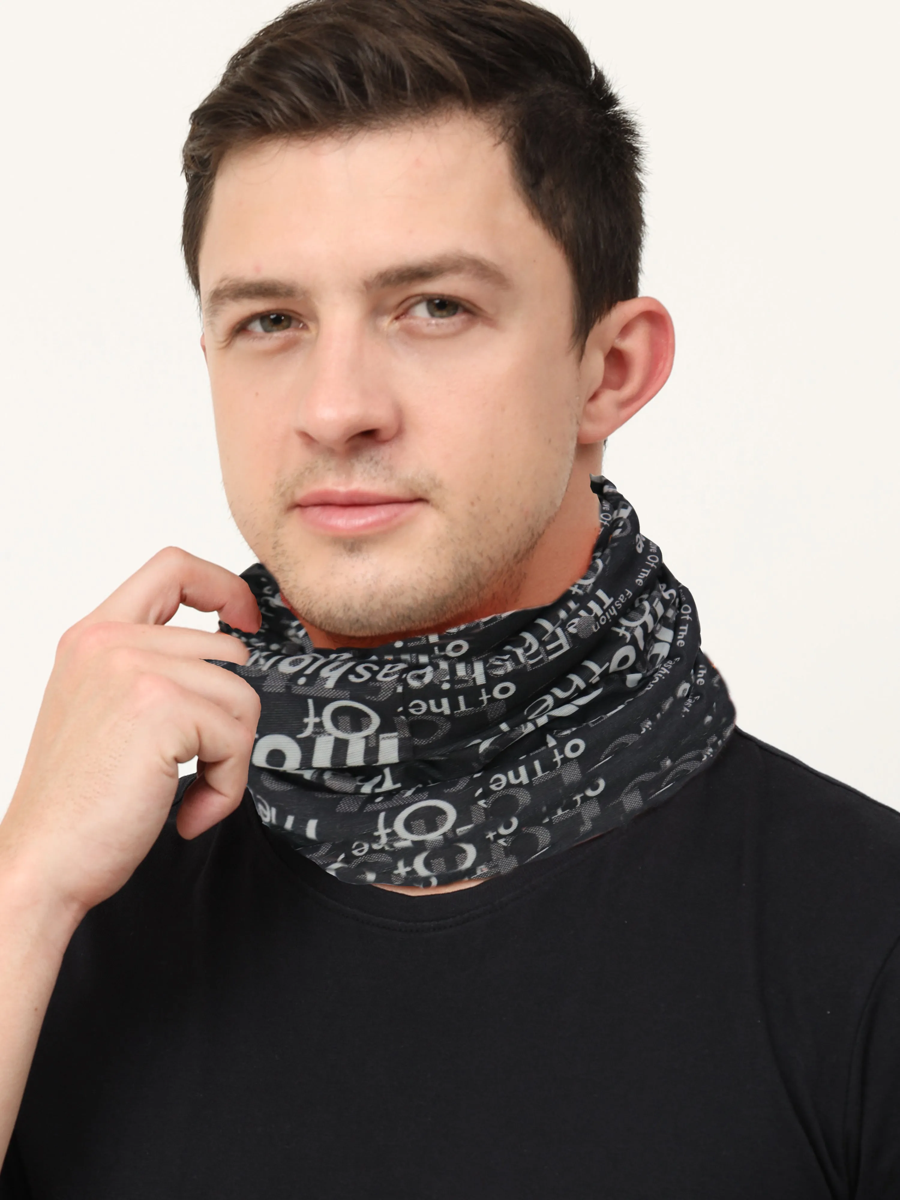 UrGear Men Women Unisex Adults and Kids Black Printed Bamboo Anti Microbial Multipurpose FREE SIZE Bandana