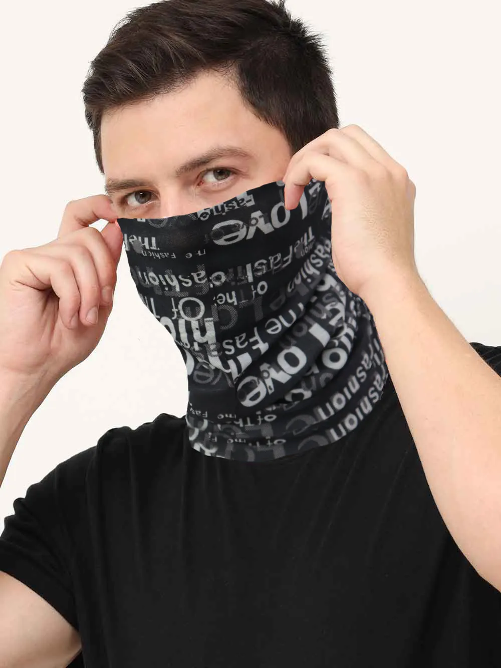 UrGear Men Women Unisex Adults and Kids Black Printed Bamboo Anti Microbial Multipurpose FREE SIZE Bandana