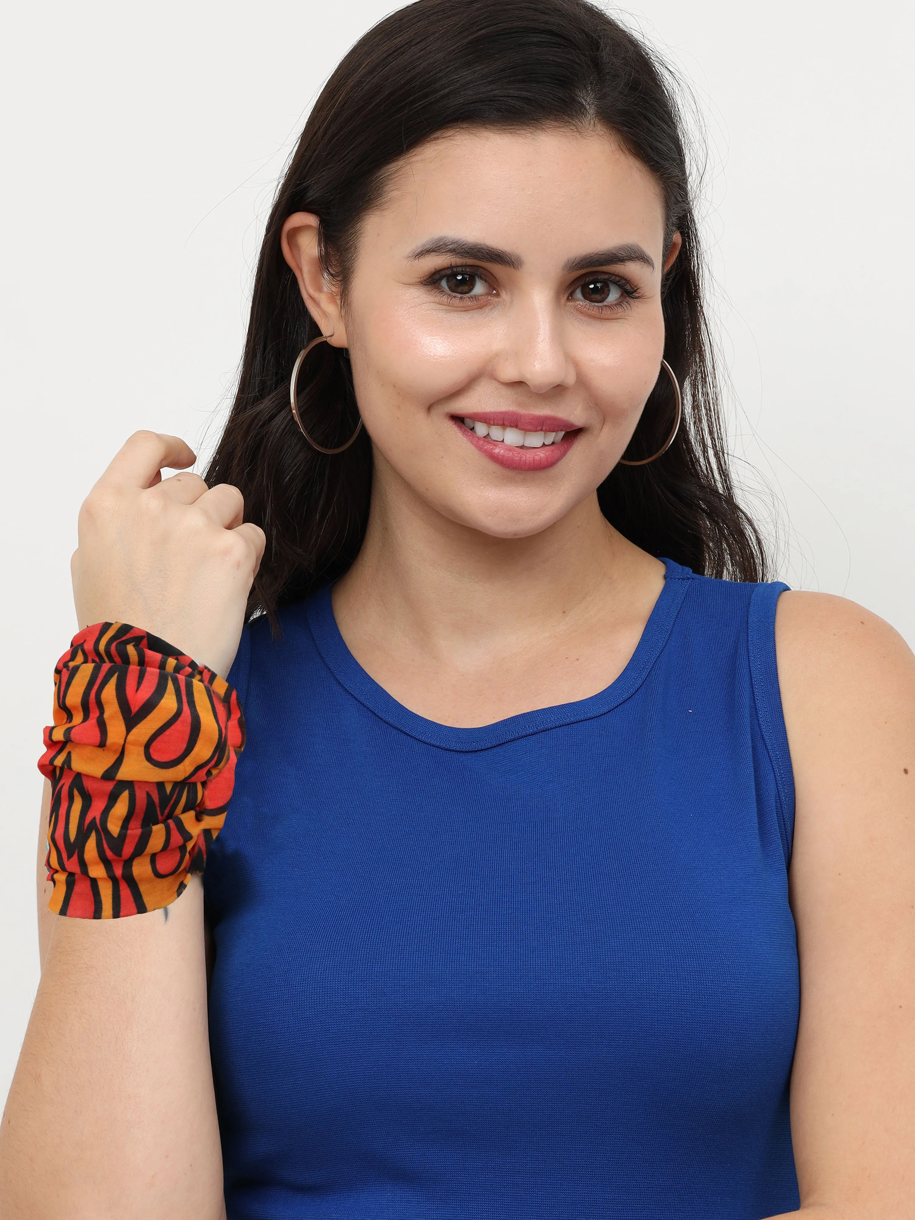 UrGear Men Women Unisex Adults and Kids Black Red Printed Bamboo Anti Microbial Multipurpose FREE SIZE Bandana