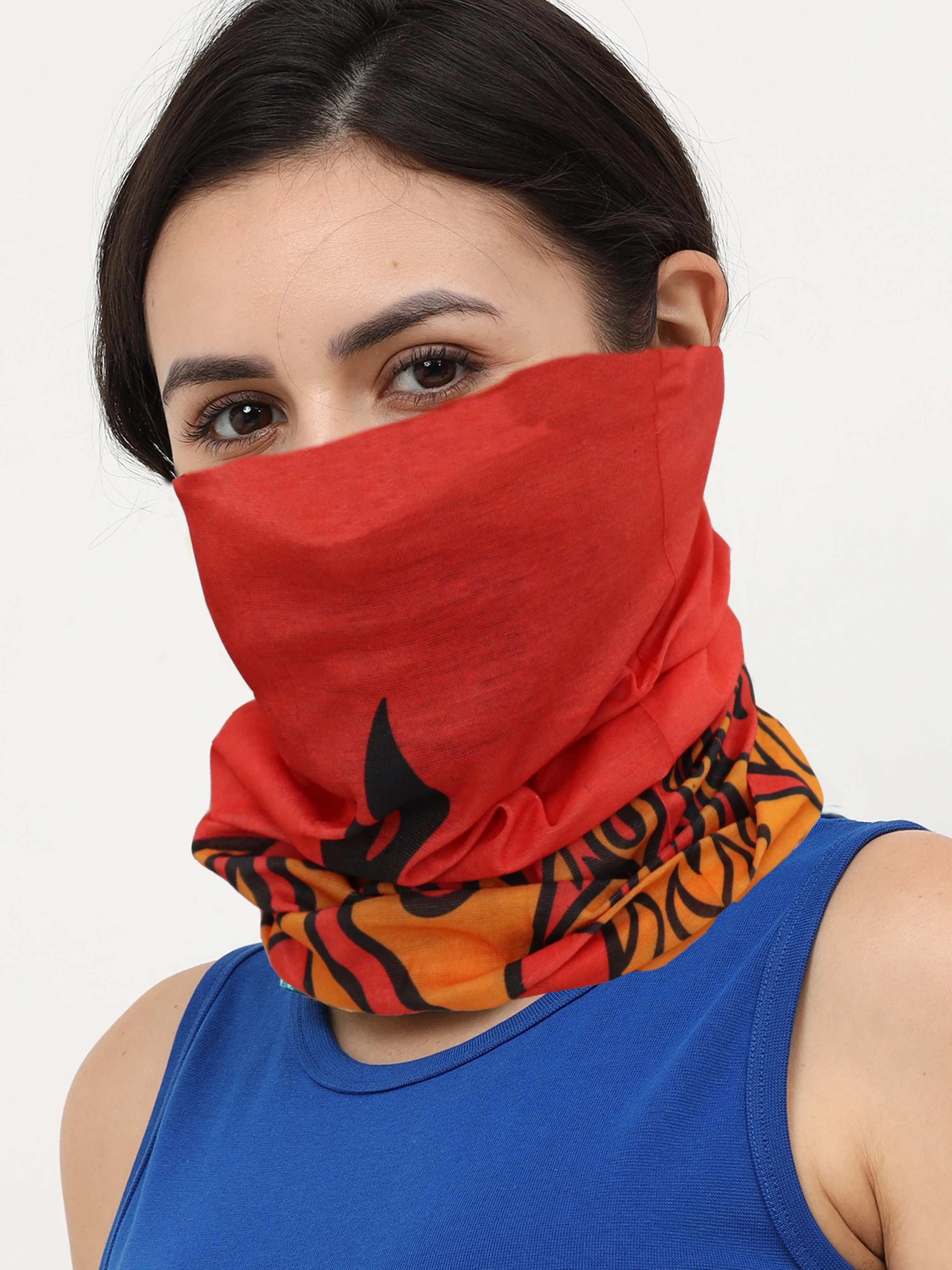 UrGear Men Women Unisex Adults and Kids Black Red Printed Bamboo Anti Microbial Multipurpose FREE SIZE Bandana
