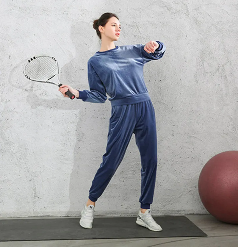 Velvet Elastic Cuffs Sweatpants