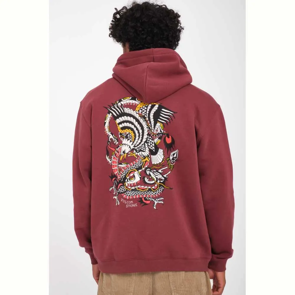 Volcom Lintell Classic Pullover Hooded Sweatshirt Merlot