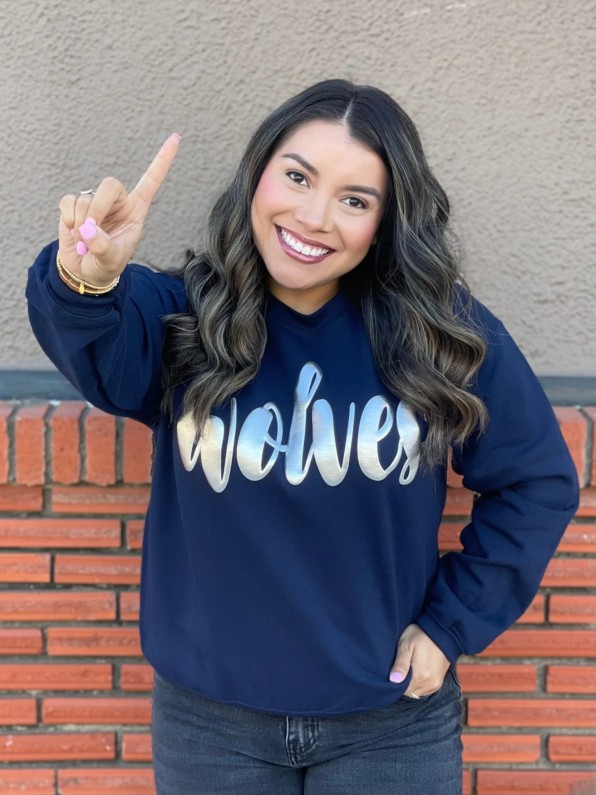 Wolves Metallic Puff Sweatshirt