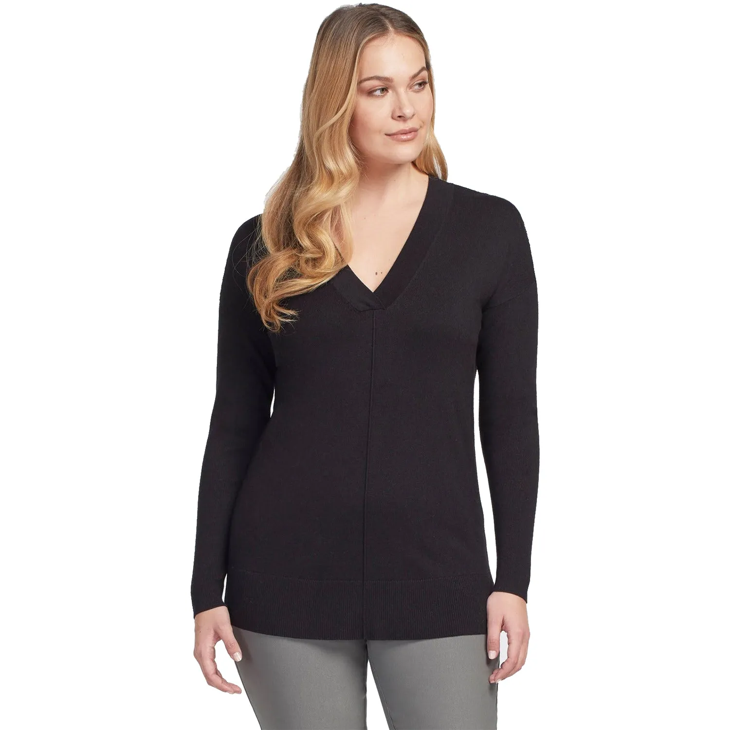 Women's Tribal V-Neck Sweater Black